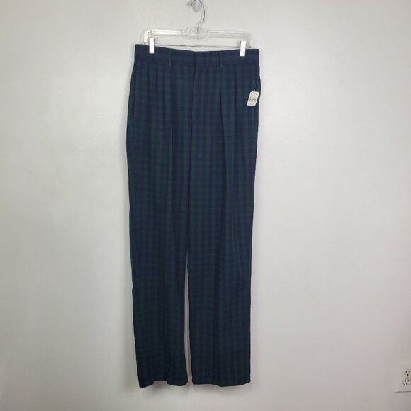 Tommy Hilfiger Vintage Preppy Plaid Pleated Front Men's Dress Pants NEW 32/35 - Picture 1 of 10